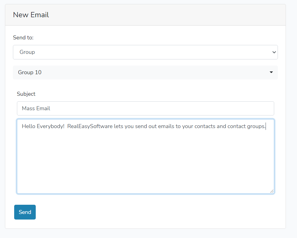 Send emails to your contacts and groups.