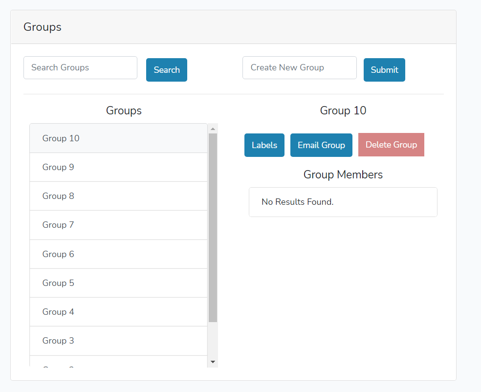 Create groups to easily manage contacts.